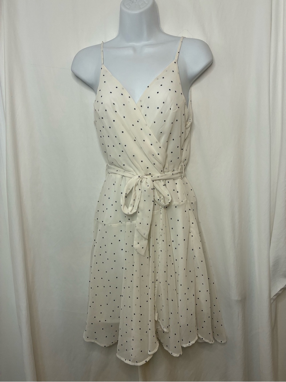 Japna Ivory Mini Dress with Black Polka Dots